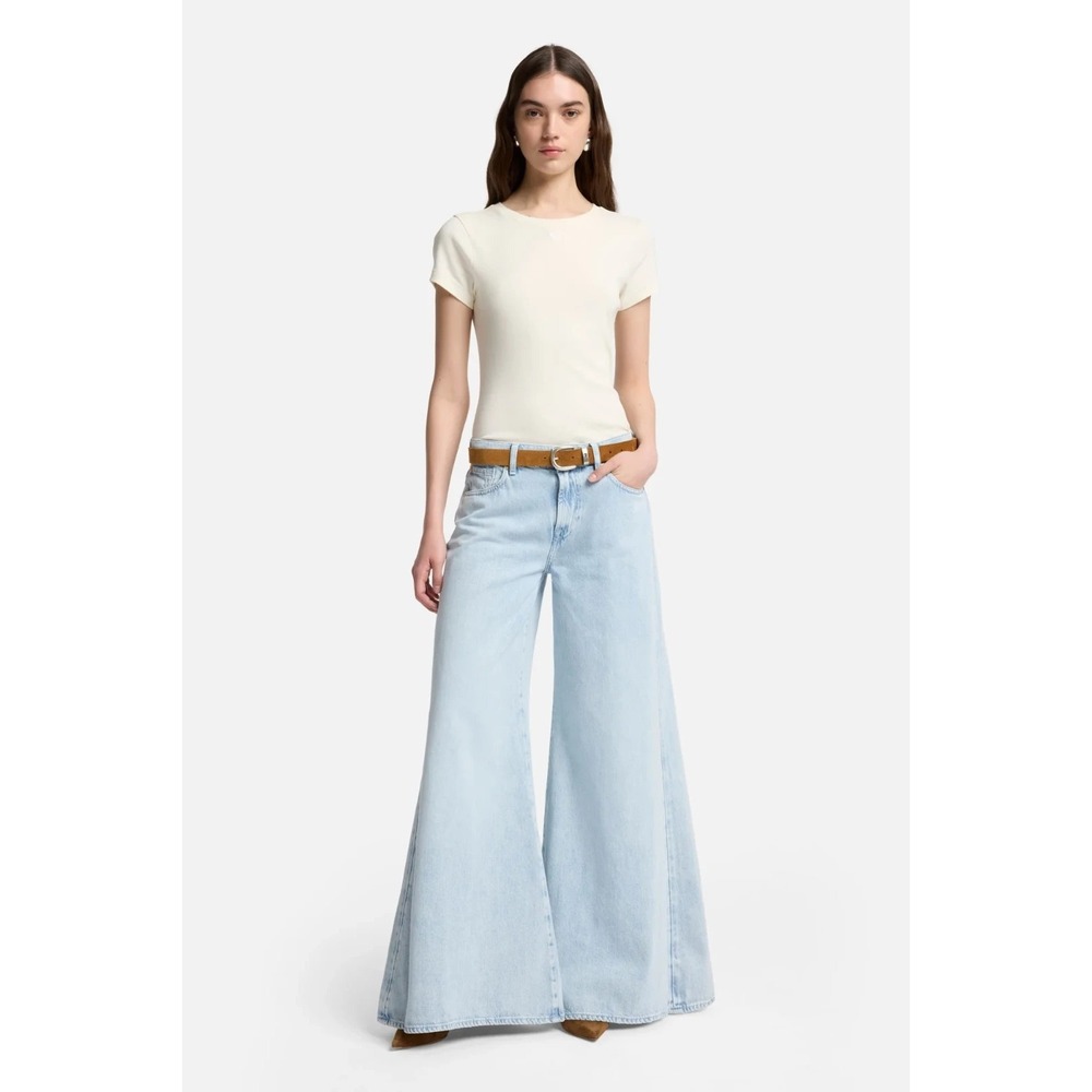 7 FOR ALL MANKIND Willow Palazzo Wide Leg in Clean Slate Women‎ 24 NWT